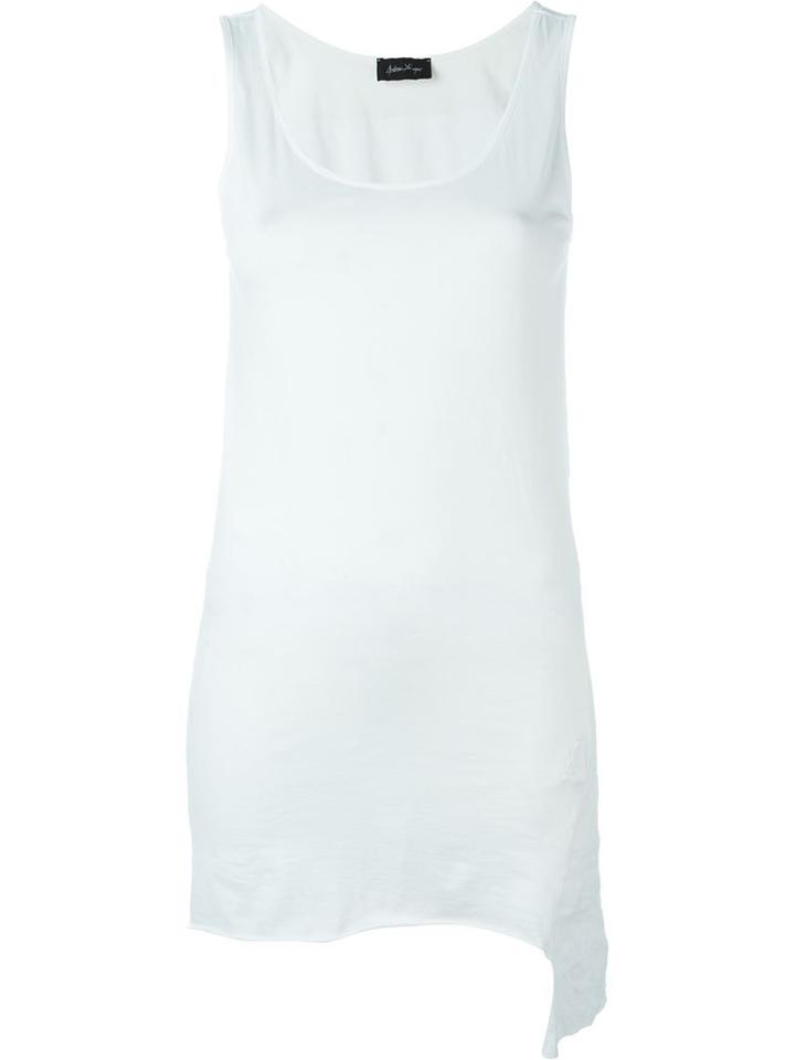 Andrea Ya Aqov Long Tank Top, Women's, Size: S, White, Cotton/linen/flax