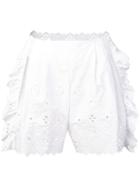 Alberta Ferretti Poplin Eyelet Shorts - White