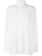 Ermanno Scervino Transparent Embroidered Detail Jumper, Women's, Size: 42, Nude/neutrals, Polyamide/polyester/wool/viscose