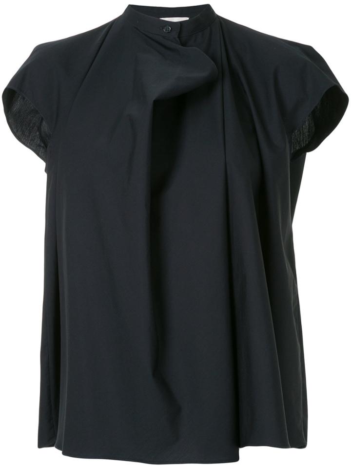 Lemaire Draped Short-sleeve Blouse - Blue