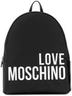 Love Moschino Embroidered Logo Backpack - Black