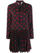 Red Valentino Heart Print Shift Dress - Black