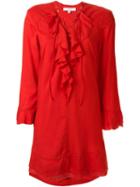 Iro Ruffled Placket Dress, Women's, Size: 42, Red, Viscose/cotton