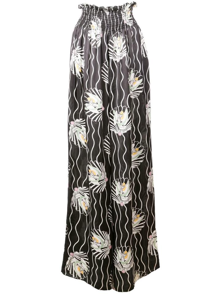 Jill Stuart Venus Print Palazzo Trousers - Black