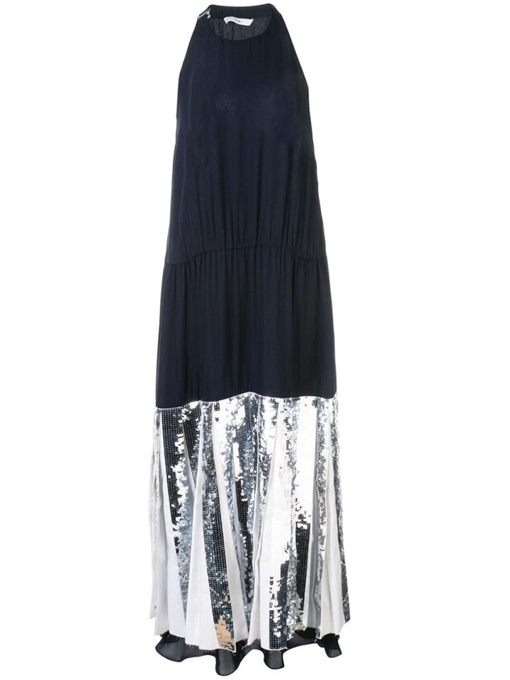 Tibi Claude Sequin Panel Halterneck Dress - Black