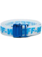 Off-white White And Blue Industrial Logo Rubber Belt