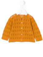 Violeta E Federico - Knitted Cardigan - Kids - Cotton - 3 Mth, Yellow/orange