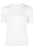 Dkny Shortsleeved Knit Top, Women's, Size: Large, White, Viscose/nylon/spandex/elastane