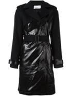 Wanda Nylon Vinyl Trench Coat, Women's, Size: 38, Black, Viscose/cashmere/virgin Wool