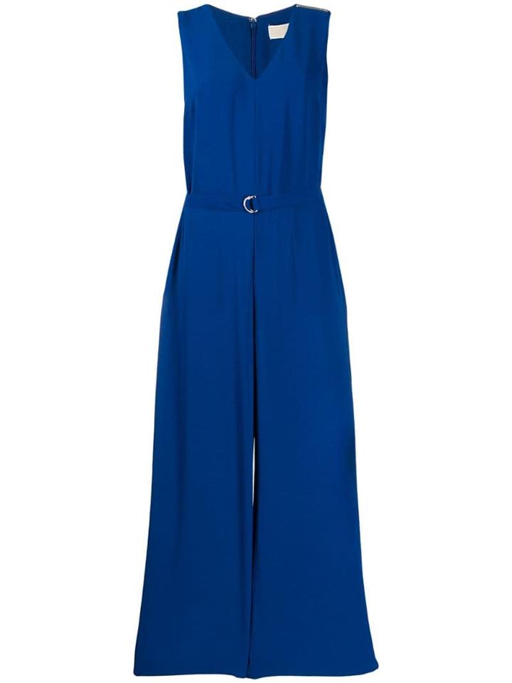 Michael Michael Kors V-neck Wide Leg Jumpsuit - Blue