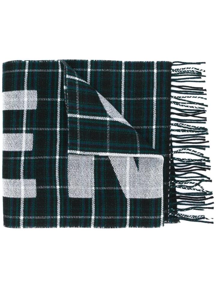 Balenciaga Sc Logo Tartan Blk G 100%wo - Blue