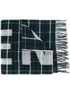 Balenciaga Sc Logo Tartan Blk G 100%wo - Blue