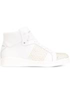 Alexander Mcqueen Studded Hi-top Sneakers, Men's, Size: 42, White, Calf Leather/leather/rubber/metal Other