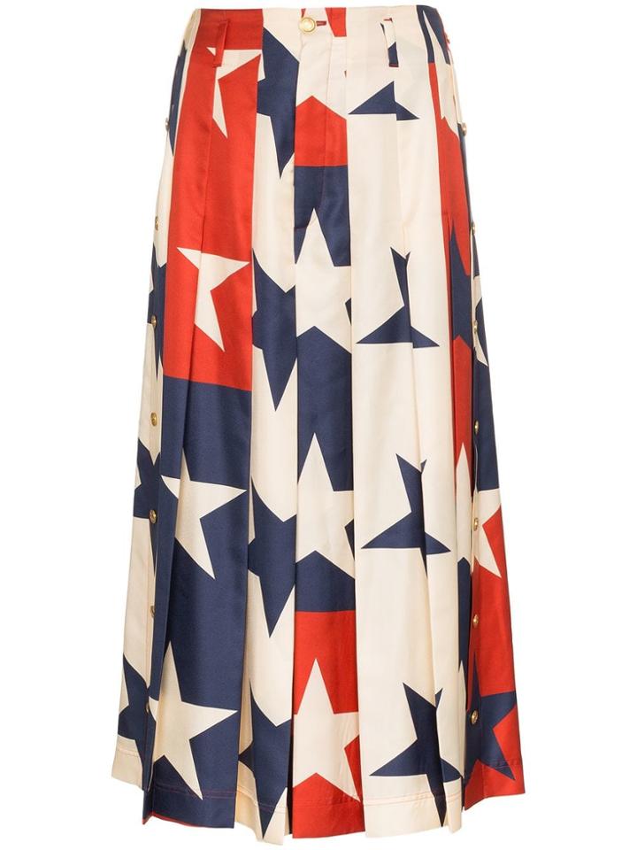 Gucci Silk Star Print Skirt - Nude & Neutrals