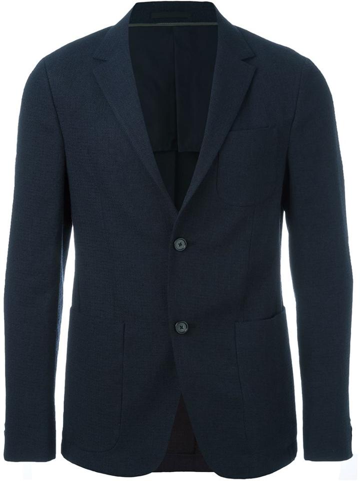 Z Zegna Patch Pocket Blazer, Men's, Size: 46, Blue, Cupro/cotton/linen/flax/polyamide