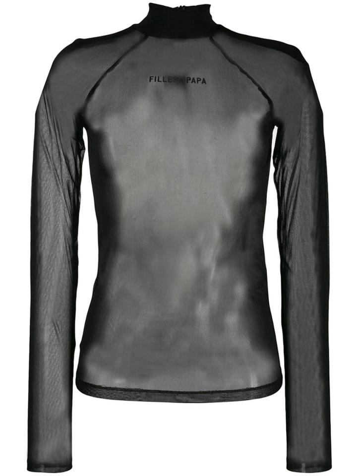 Filles A Papa Turtleneck Top - Black