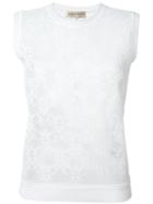 Emilio Pucci Sheer Logo Tank Top, Women's, Size: M, White, Polyamide/polyester/viscose