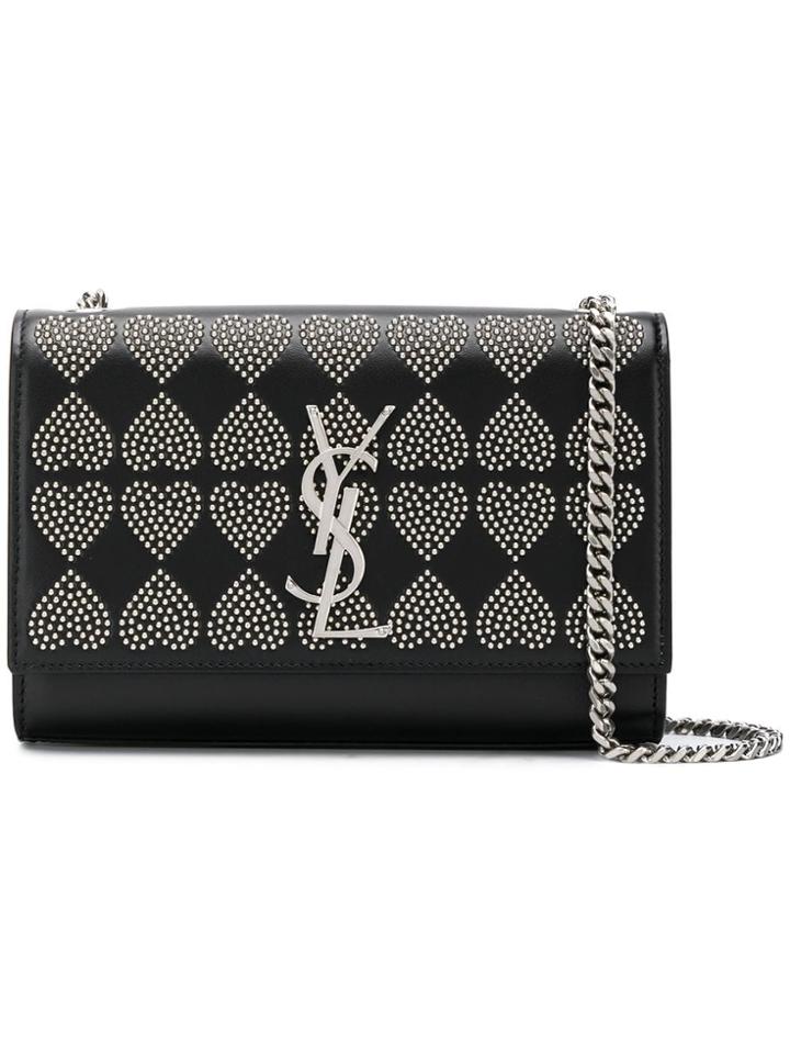 Saint Laurent Monogram Studded Shoulder Bag - Black
