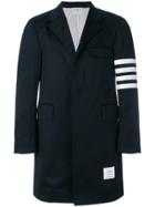 Thom Browne Unconstructed 4-bar Stripe Classic Chesterfield Overcoat -