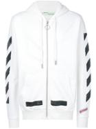 Off-white - Hooded Zip-through Sweatshirt - Men - Cotton - M, White, Cotton