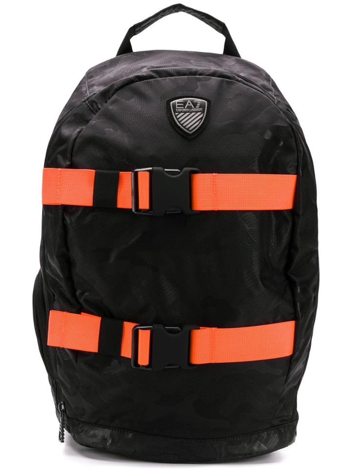 Ea7 Emporio Armani Contrast Strap Backpack - Black