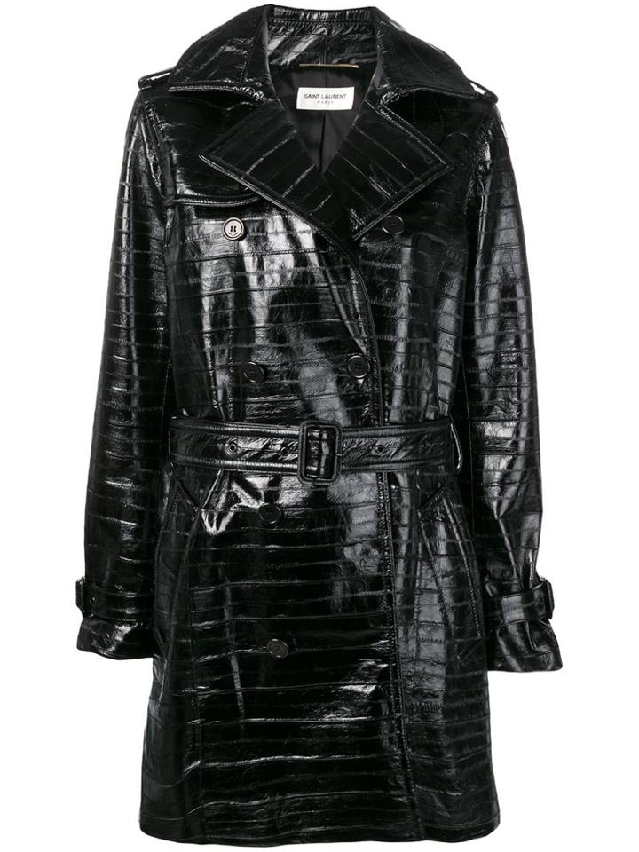 Saint Laurent Double-breasted Trench Coat - Black
