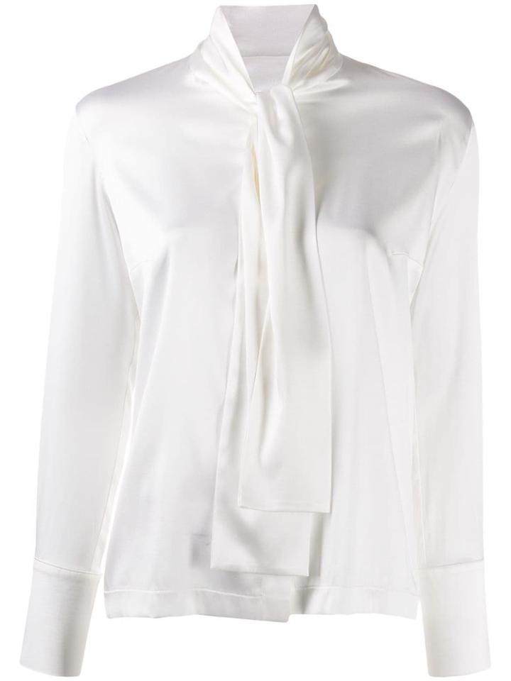 D.exterior Pussy Bow Blouse - White