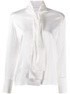 D.exterior Pussy Bow Blouse - White