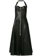 Natasha Zinko Halter Zip Front Midi Dress - Black