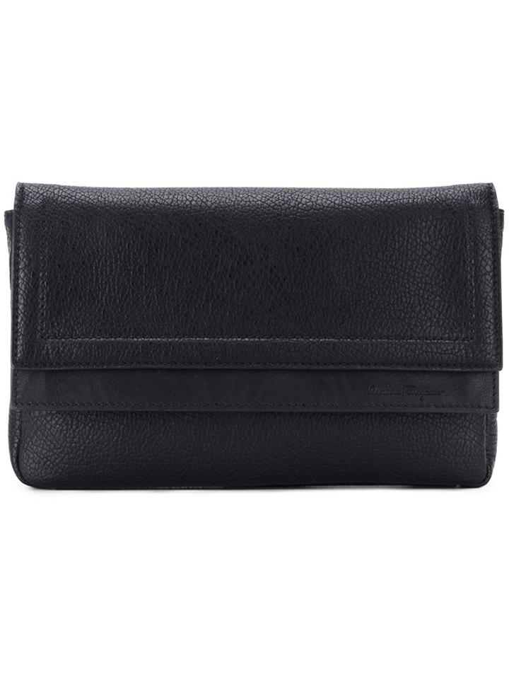 Salvatore Ferragamo Foldover Clutch, Men's, Black