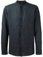 Transit Collarless Shirt, Men's, Size: Small, Blue, Linen/flax