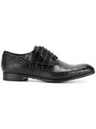Emporio Armani Crocodile Embossed Derby Shoes - Black