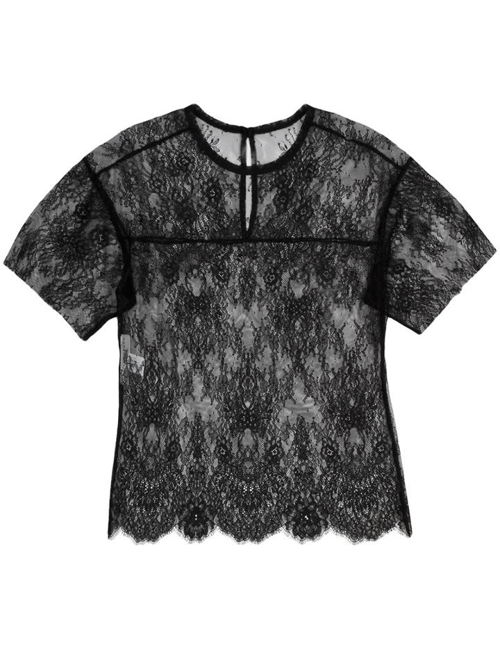 Philosophy Di Lorenzo Serafini Lace Detail Top, Women's, Size: 40, Black, Polyamide
