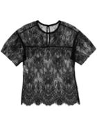 Philosophy Di Lorenzo Serafini Lace Detail Top, Women's, Size: 40, Black, Polyamide