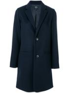 A.p.c. Fitted Buttoned-up Coat - Blue