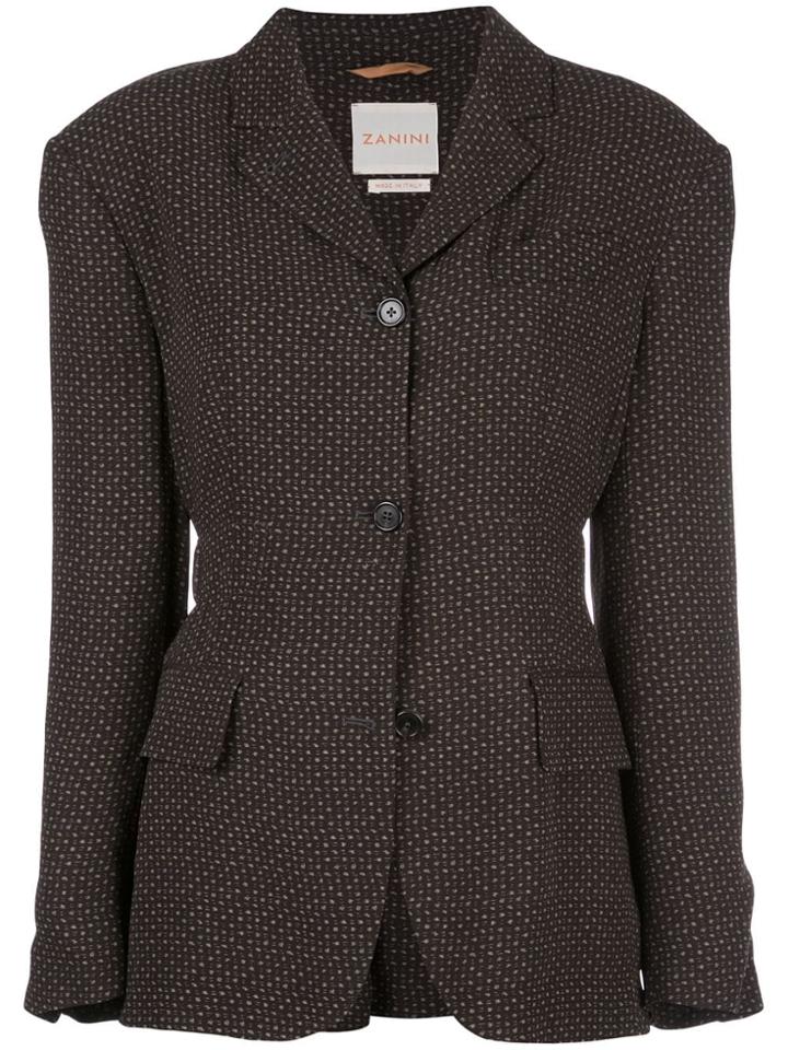 Zanini Patterned Fitted Blazer - Brown