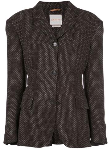 Zanini Patterned Fitted Blazer - Brown