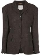 Zanini Patterned Fitted Blazer - Brown