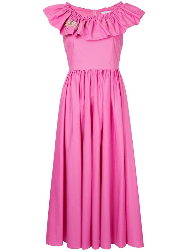 Vivetta Ruffled Flared Dress - Pink & Purple