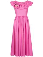 Vivetta Ruffled Flared Dress - Pink & Purple