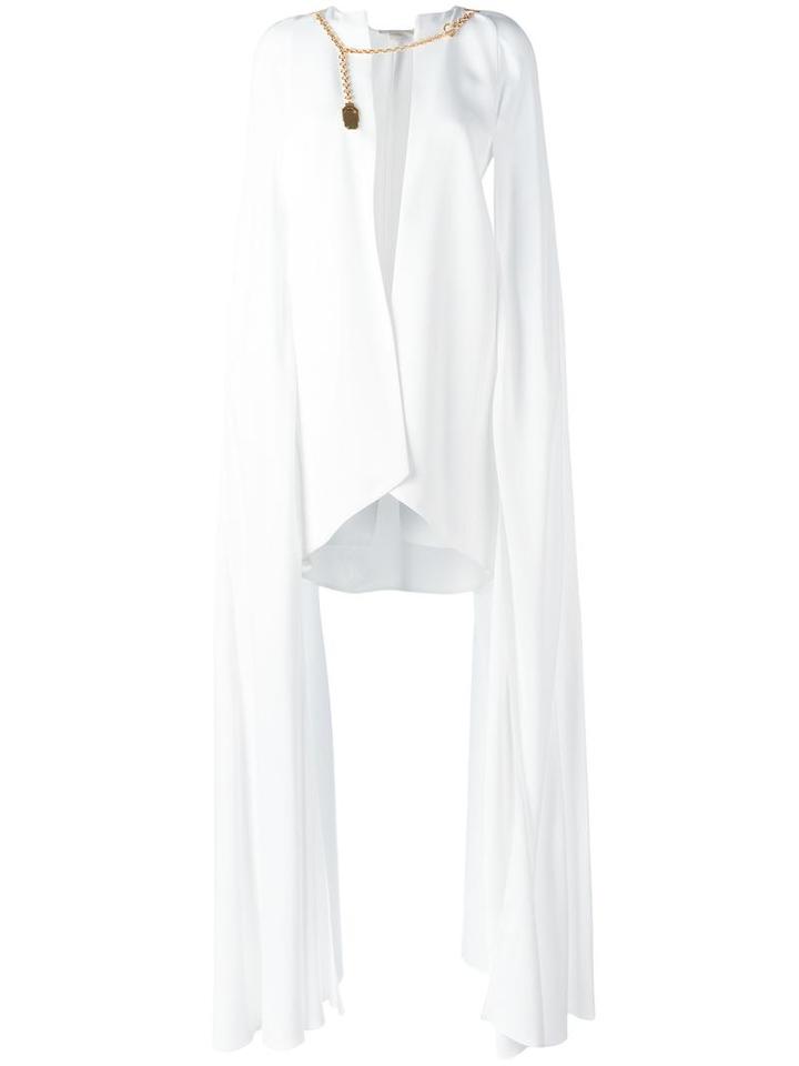 Antonio Berardi Chain Detail Cape, Women's, Size: 40, White, Rayon/acetate