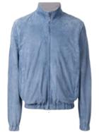Loro Piana Light Travel Bomber Jacket, Men's, Size: Large, Blue, Silk/cashmere/kid Leather