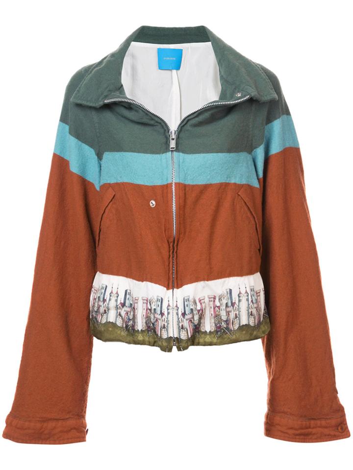Undercover Colour Block Cropped Jacket - Multicolour