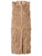 Giorgio Brato Long Shearling Vest - Nude & Neutrals