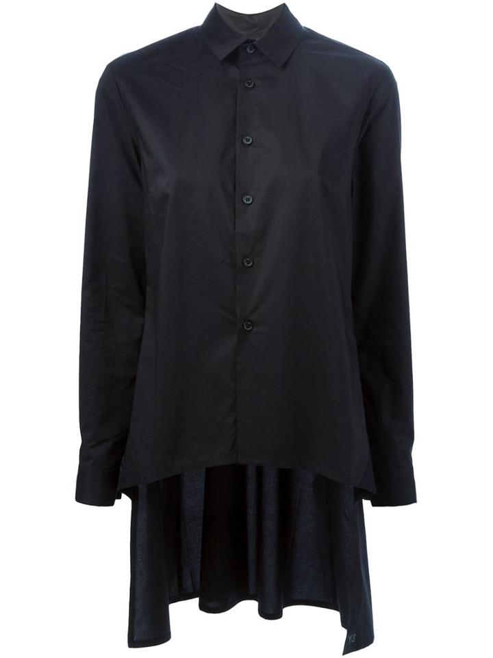 Y-3 Asymmetric Long Shirt, Women's, Size: Xxs, Black, Cotton/spandex/elastane