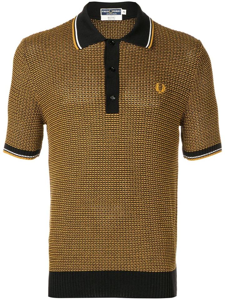 Fred Perry X Art Comes First Cable Knit Polo Shirt - Black