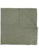 Etro Tonal Print Scarf, Men's, Green, Cotton/linen/flax