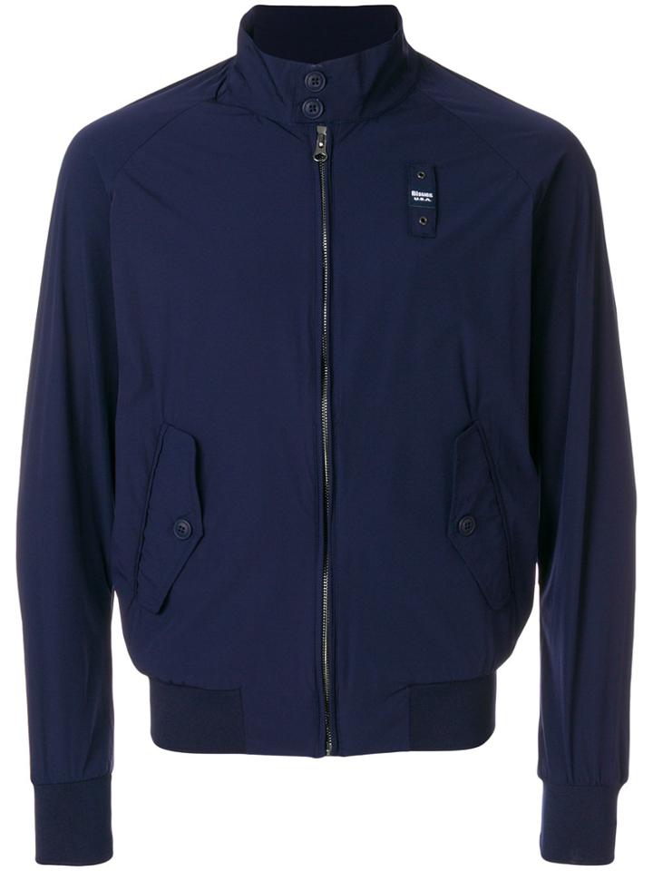 Blauer Casual Zipped Bomber Jacket - Blue