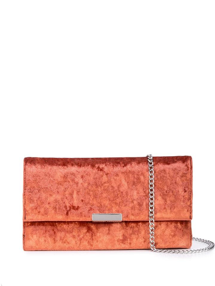 Loeffler Randall Velvet Tab Clutch - Orange