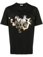 Versace Collection Horses Print T-shirt - Black